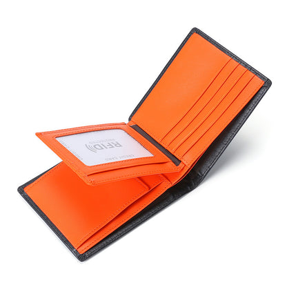 Men’s Genuine Leather Wallet with Coin Pocket and RFID Protection