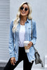 Oversized Distressed Denim Jacket Mid-Length