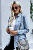 Oversized Distressed Denim Jacket Mid-Length