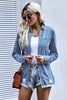 Oversized Distressed Denim Jacket Mid-Length
