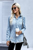 Oversized Distressed Denim Jacket Mid-Length