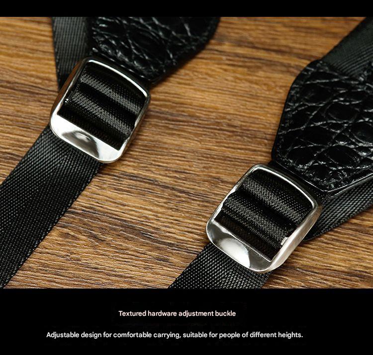 Men genuine crocodile leather backpack