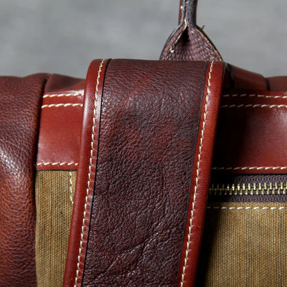 Genuine Leather Backpack Men Women Office Laptop Rucksack