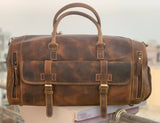 Exotic Brown Leather Weekender Bag