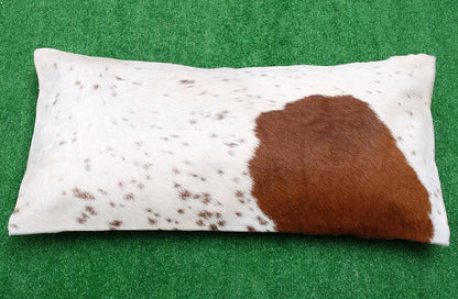 Real Brown White Cowhide Cushion Cover