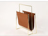 Nordic leather and iron sling magazine rack