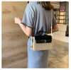 Small Summer Straw Handbag with Leather Flap & Rope Shoulder Strap