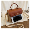 Small Summer Straw Handbag with Leather Flap & Rope Shoulder Strap