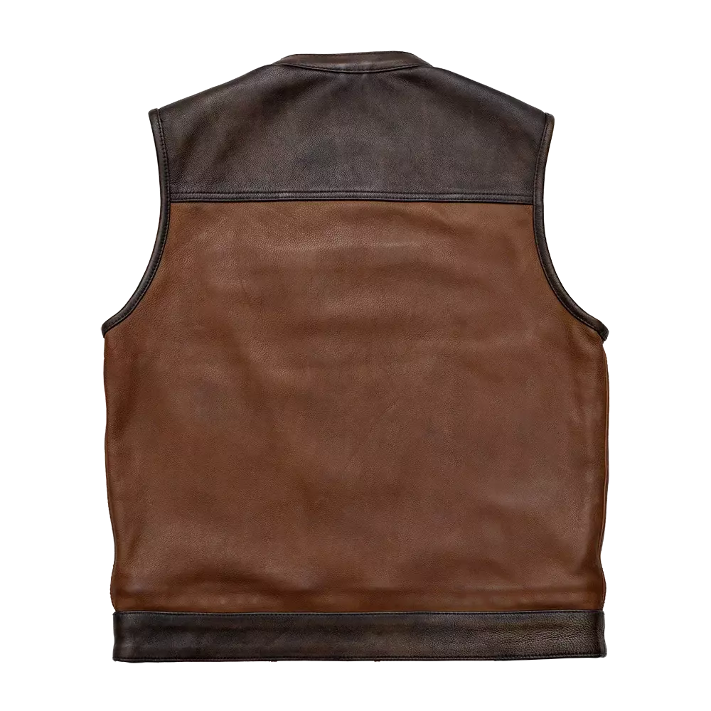 Men's Distressed Real leather Motorbike Vest