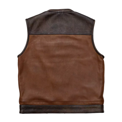 Men's Distressed Real leather Motorbike Vest