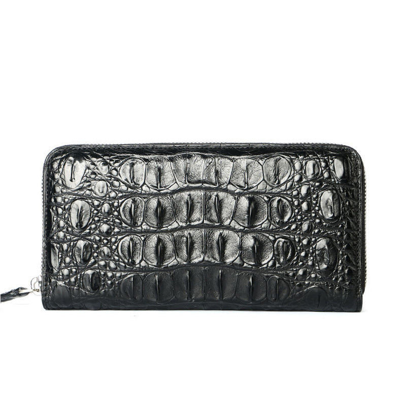 Crocodile Leather Clutch Bag – Genuine Horn-Back Zipper Wallet