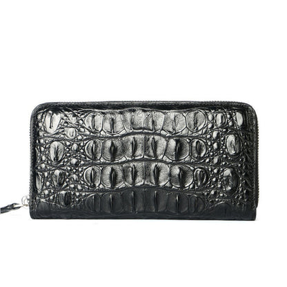 Crocodile Leather Clutch Bag – Genuine Horn-Back Zipper Wallet