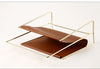 Nordic leather and iron sling magazine rack