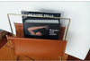 Nordic leather and iron sling magazine rack