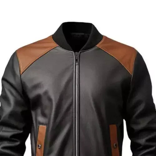 Men's Genuine Leather Varsity Jacket