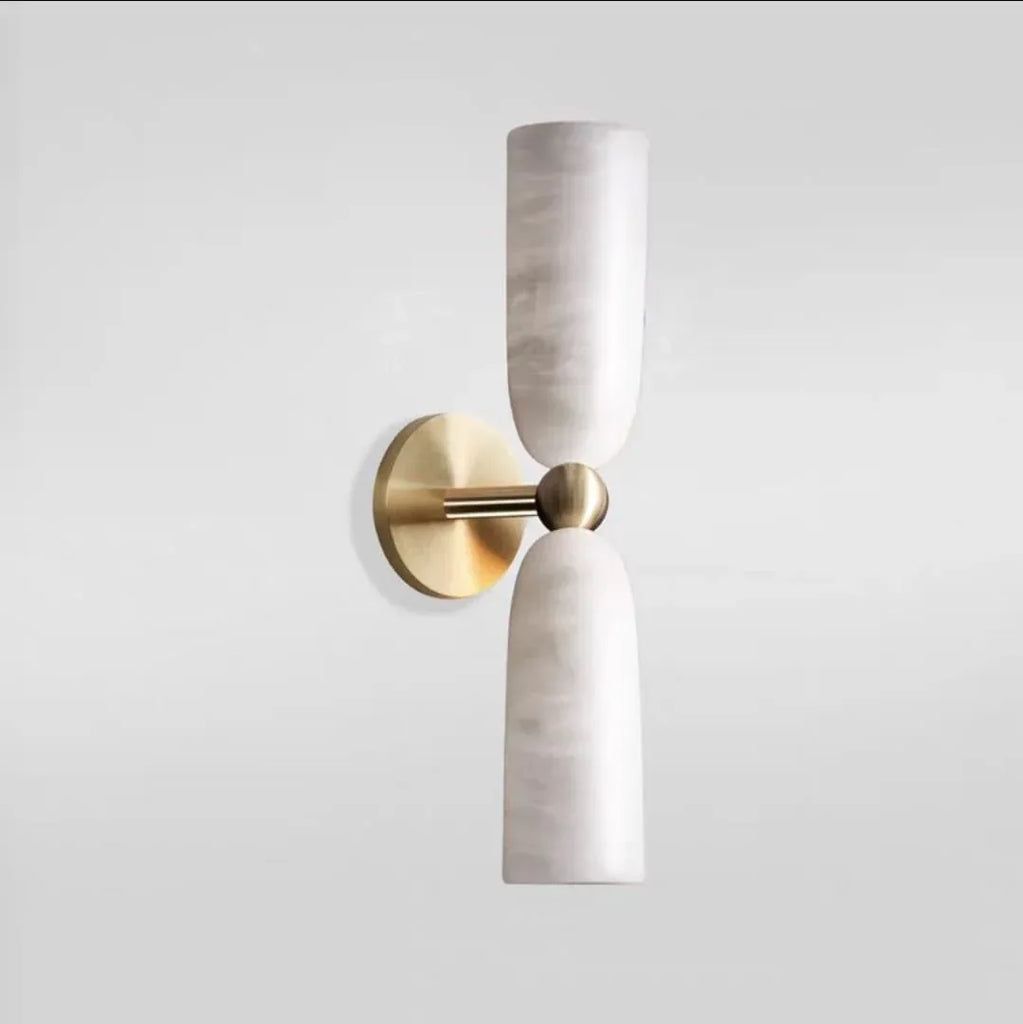 French Retro Marble Wall Lamp Sconce D7XH38Cms Three Color Dimming
