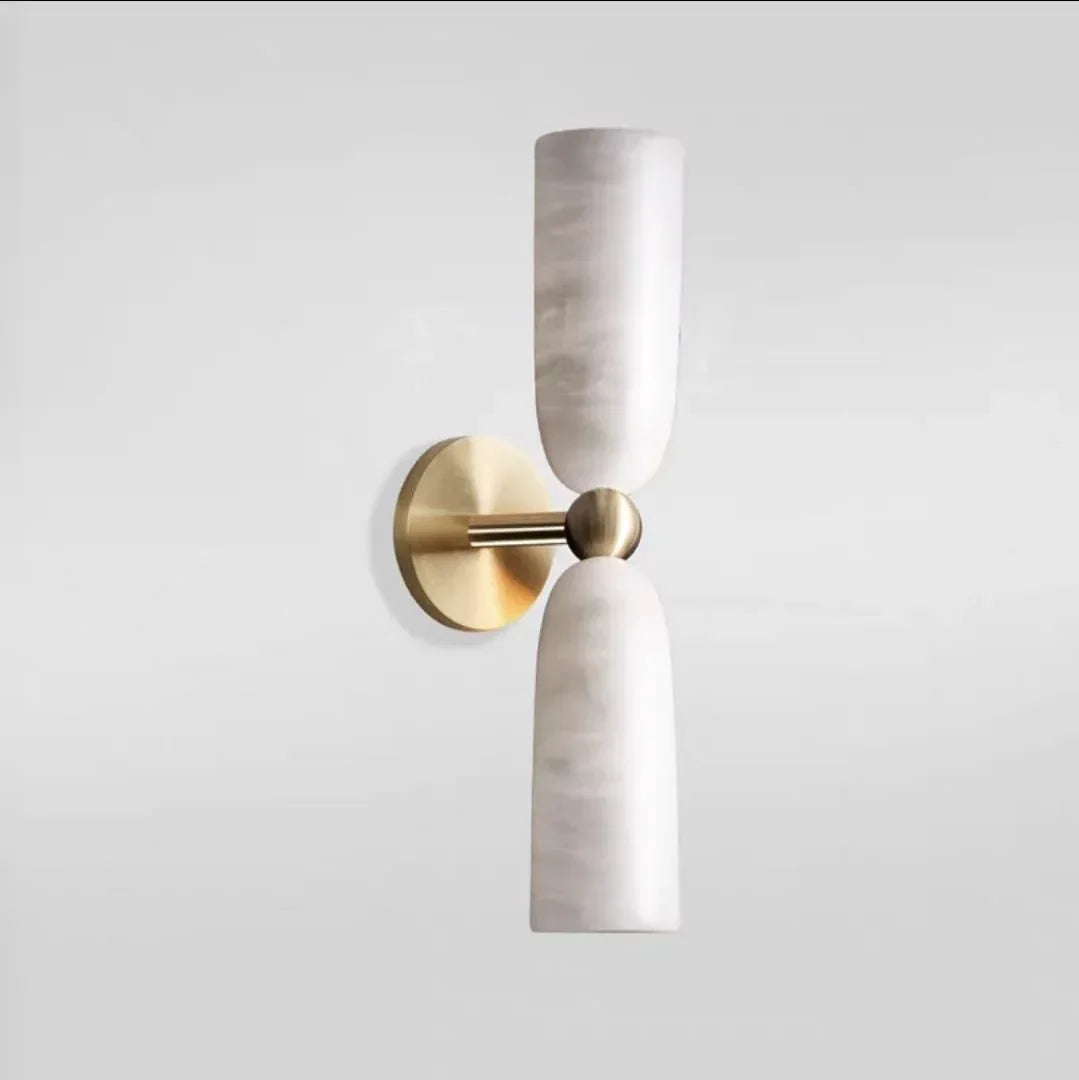 French Retro Marble Wall Lamp Sconce D7XH38Cms Three Color Dimming