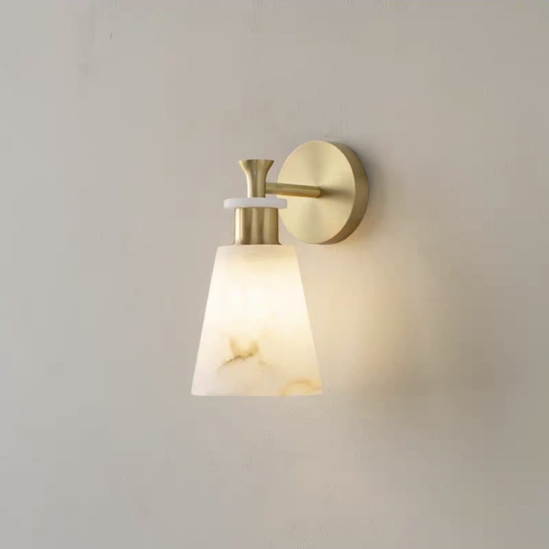 Modern Brass Cloud Stone Wall Lamp Spanish Marble Wall Light