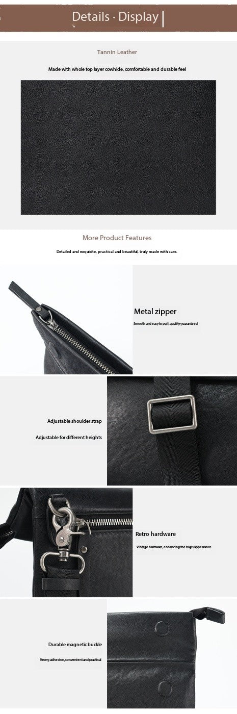 Men’s Genuine Leather Commuter Messenger Bag