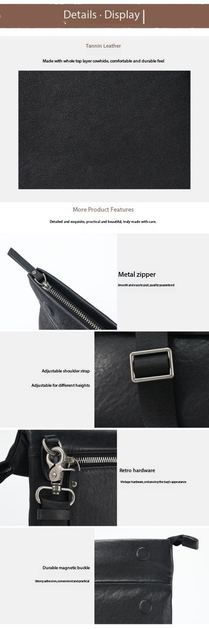 Men’s Genuine Leather Commuter Messenger Bag