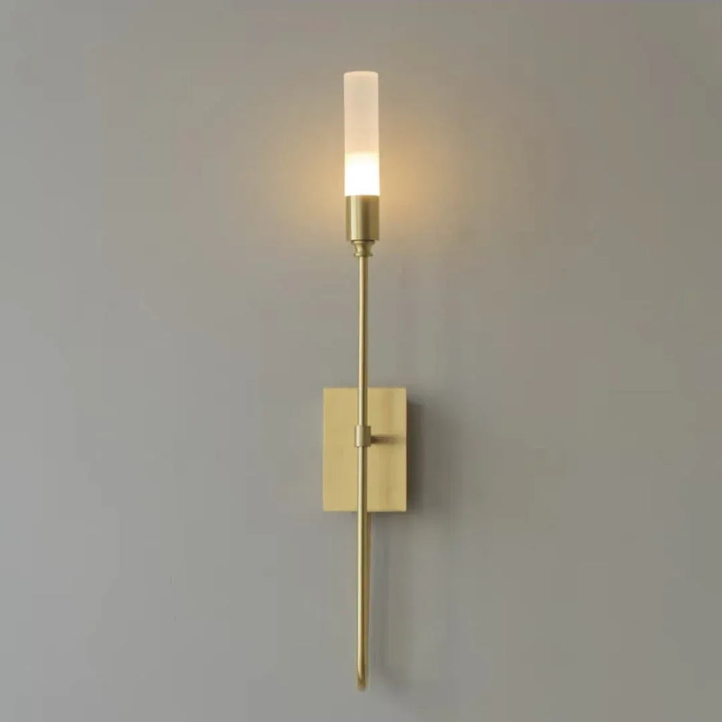 Modern Brass Wall Sconce Minimalist Copper Wall Lamp Large D10 X H72Cm Copper Color