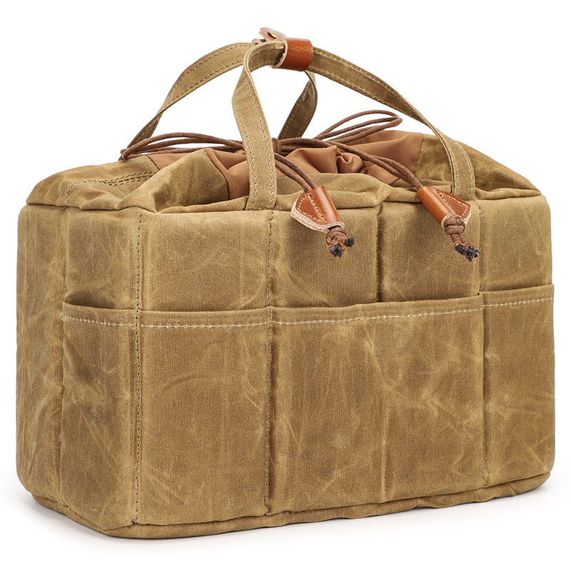 Canvas Bag Organizer for Camera Lenses with Removable Dividers