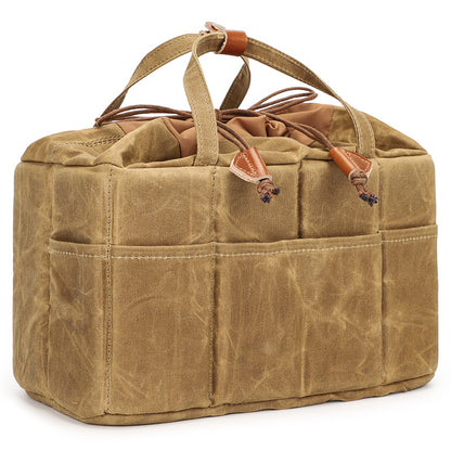 Canvas Bag Organizer for Camera Lenses with Removable Dividers