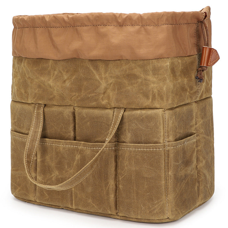 Canvas Bag Organizer for Camera Lenses with Removable Dividers