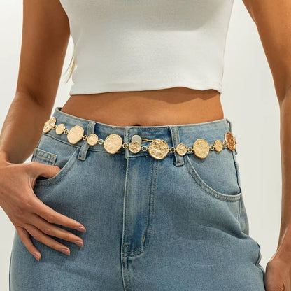 Women’s Silver Tone Geometric Stone Waist Chain