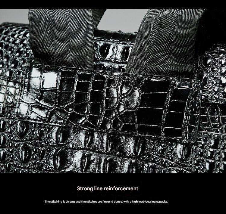 Men genuine crocodile leather backpack