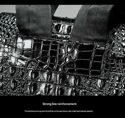 Men genuine crocodile leather backpack