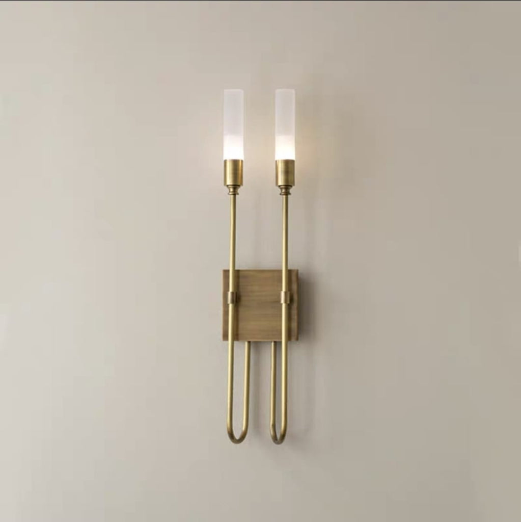 French Style Double Head Brass Wall Sconce Light
