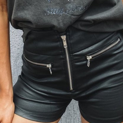 High Waisted Faux Leather Shorts for Women