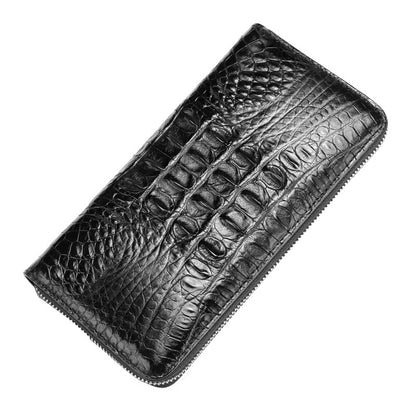 Crocodile Leather Clutch Bag – Genuine Horn-Back Zipper Wallet