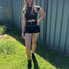 High Waisted Faux Leather Shorts for Women