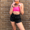High Waisted Faux Leather Shorts for Women