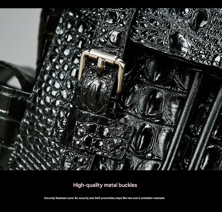 Men genuine crocodile leather backpack