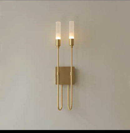 French Style Double Head Brass Wall Sconce Light