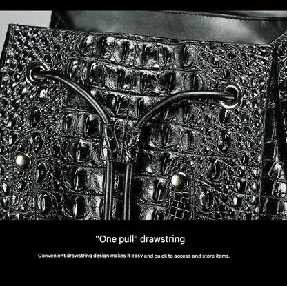 Men genuine crocodile leather backpack