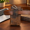 Men’s Leather Waist Bag with Vintage Phone Pouch and Zipper Pocket