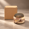 Incense Burner in Natural Marble with Decorative Metal Dome Lid