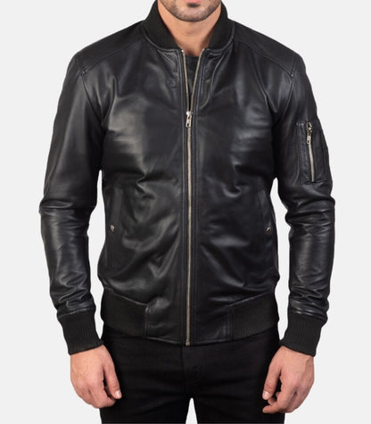 black jacket mens real leather