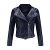 Women’s Faux Leather Motorcycle Jacket with Belt