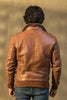 Brown Leather Bomber Jacket