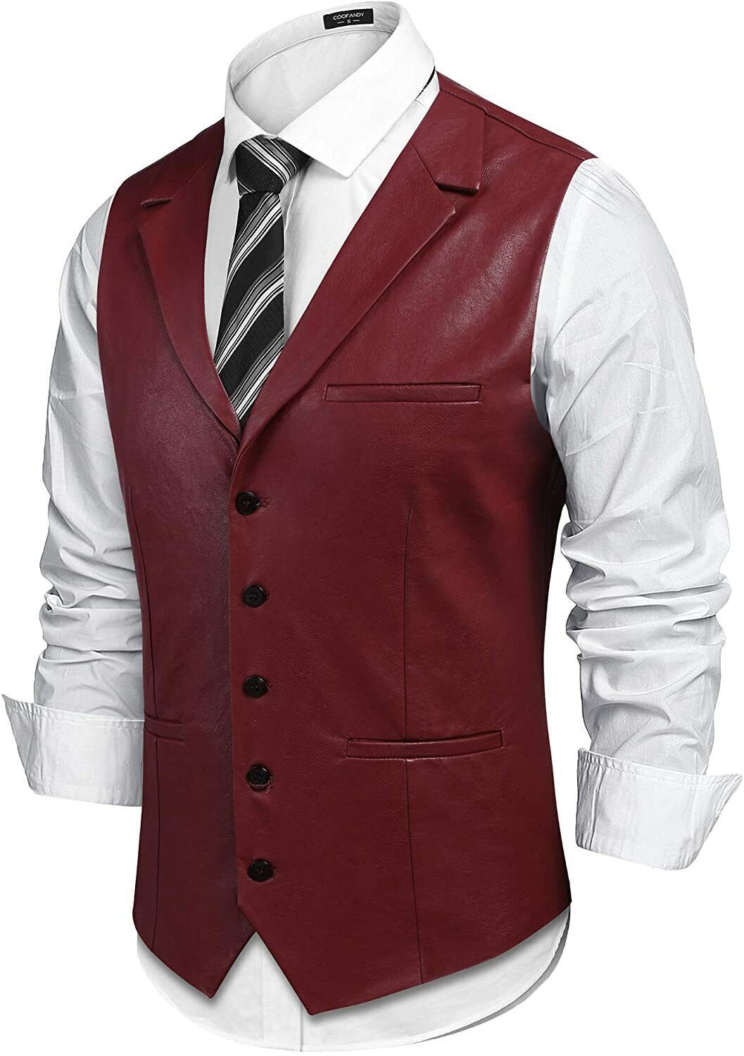 Genuine Lambskin Leather Sleeveless Waistcoat