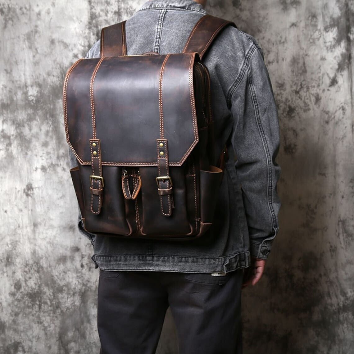 leather backpack for travel