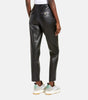 Women's Black Leather Trouser With Pockets