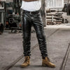 Real Leather Men's Biker Pants