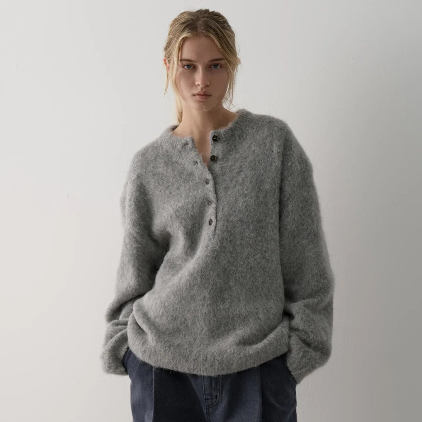 Facade pattern alpaca wool sweater women 2 S