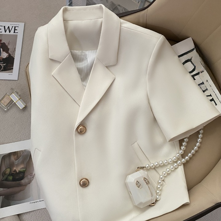 Off-white short sleeve women suit blazer